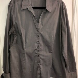 Gray button down blouse